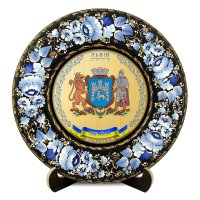 Тарілка - ЛЬВІВ ГЕРБ ЗОЛОТО (ТД-01-29-021-980-022) Тарілка - ЛЬВІВ ГЕРБ ЗОЛОТО (ТД-01-29-021-980-022)
