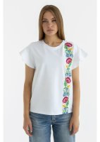 Футболка вишиванка жіноча - Макова доріжка (біла) 40