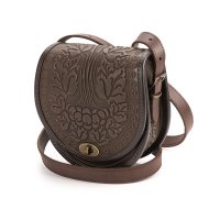 Сумка шкіряна "Калина", коричнева