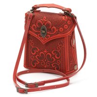 Сумка-рюкзак кожаная "Венеция", красная