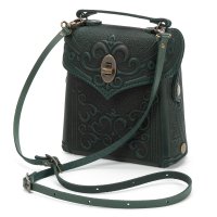 Сумка-рюкзак кожаная "Венеция", тёмно-зеленая