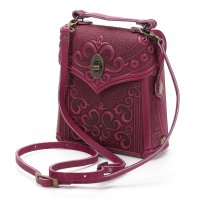 Сумка-рюкзак шкіряна "Венеція", фуксія