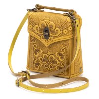 Сумка-рюкзак кожаная "Венеция", желтая