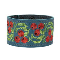 Браслет "Вишивка" (40 мм, синій, №01)