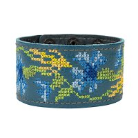 Браслет "Вишивка" (40 мм, синій, №02)