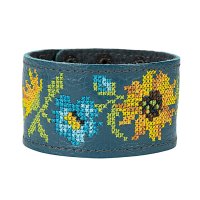 Браслет "Вишивка" (40 мм, синій, №05)