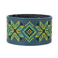 Браслет "Вишивка" (40 мм, синій, №06)