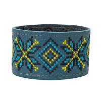 Браслет "Вишивка" (40 мм, синій, №10)