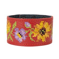 Браслет "Вишивка" (40 мм, червоний, №05)