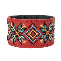 Браслет "Вишивка" (40 мм, червоний, №06)