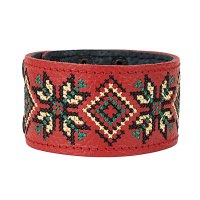 Браслет "Вишивка" (40 мм, червоний, №08)