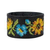 Браслет "Вишивка" (40 мм, чорний, №01)