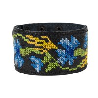 Браслет "Вишивка" (40 мм, чорний, №03)