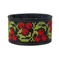 Браслет "Вишивка" (40 мм, чорний, №04)