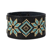 Браслет "Вишивка" (40 мм, чорний, №06)
