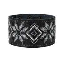 Браслет "Вишивка" (40 мм, чорний, №07)