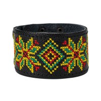 Браслет "Вишивка" (40 мм, чорний, №09)