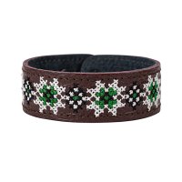 Браслет малий "Вишивка" (25 мм, бордовий, №05)