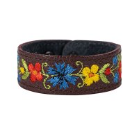 Браслет малий "Вишивка" (25 мм, бордовий, №07)