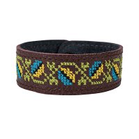 Браслет малий "Вишивка" (25 мм, бордовий, №10)