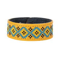 Браслет малий "Вишивка" (25 мм, жовтий, №01)