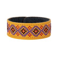Браслет малий "Вишивка" (25 мм, жовтий, №02)