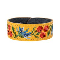 Браслет малий "Вишивка" (25 мм, жовтий, №09)