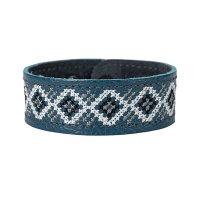 Браслет малий "Вишивка" (25 мм, синій, №02)