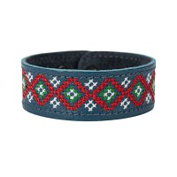 Браслет малий "Вишивка" (25 мм, синій, №03)