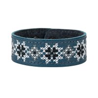 Браслет малий "Вишивка" (25 мм, синій, №05)
