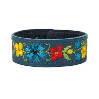 Браслет малий "Вишивка" (25 мм, синій, №07)