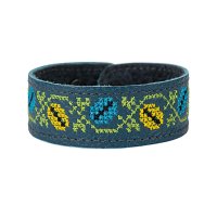 Браслет малий "Вишивка" (25 мм, синій, №10)