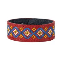 Браслет малий "Вишивка" (25 мм, червоний, №01)
