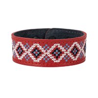 Браслет малий "Вишивка" (25 мм, червоний, №02)