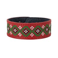 Браслет малий "Вишивка" (25 мм, червоний, №03)
