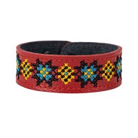 Браслет малий "Вишивка" (25 мм, червоний, №05)