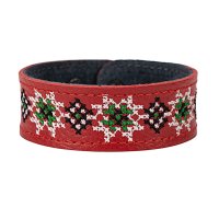 Браслет малий "Вишивка" (25 мм, червоний, №06)