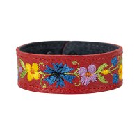 Браслет малий "Вишивка" (25 мм, червоний, №08)