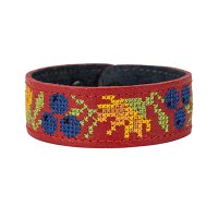 Браслет малий "Вишивка" (25 мм, червоний, №09)