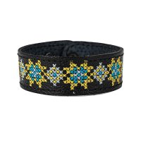 Браслет малий "Вишивка" (25 мм, чорний, №05)
