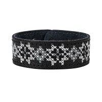 Браслет малий "Вишивка" (25 мм, чорний, №07)