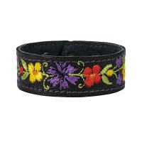Браслет малий "Вишивка" (25 мм, чорний, №09)