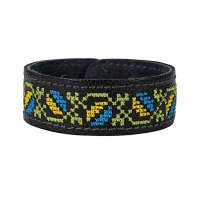 Браслет малий "Вишивка" (25 мм, чорний, №10)