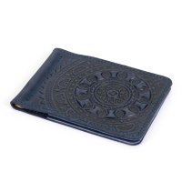 Зажим для грошей "Сонечко", темно-синій