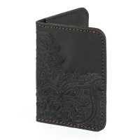 Обкладинка для ID картки "Квіти", чорна