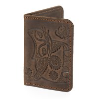 Обкладинка для ID картки "Котик", темно-коричнева