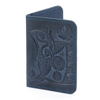 Обкладинка для ID картки "Котик", темно-синя