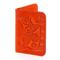 Обкладинка для ID картки "Котик", червона