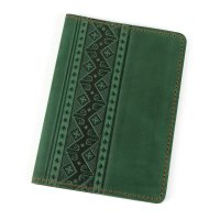 Обкладинка для паспорта "Вишивка", зелена