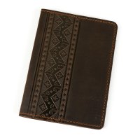 Обкладинка для паспорта "Вишивка", темно-коричнева